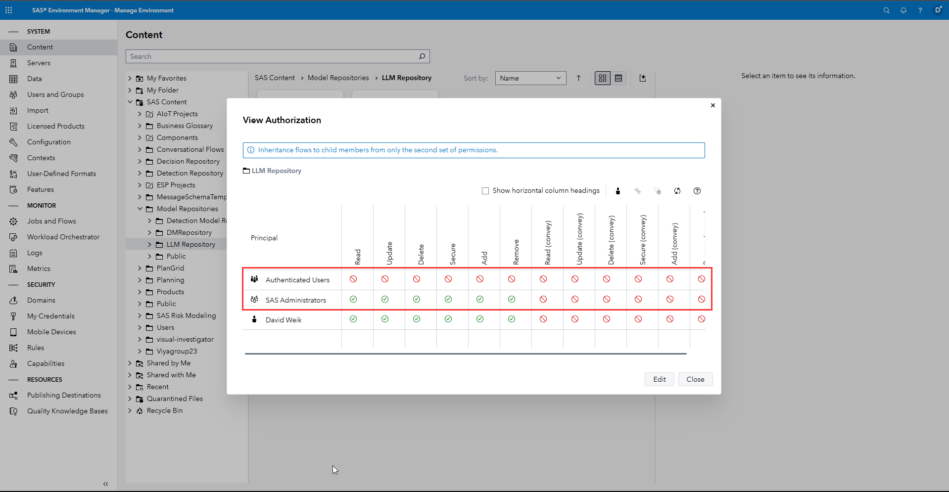 LLM Repository Default Authorization