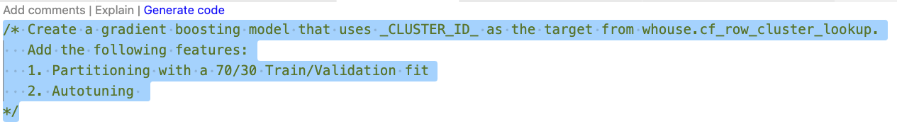 Generate code multiline